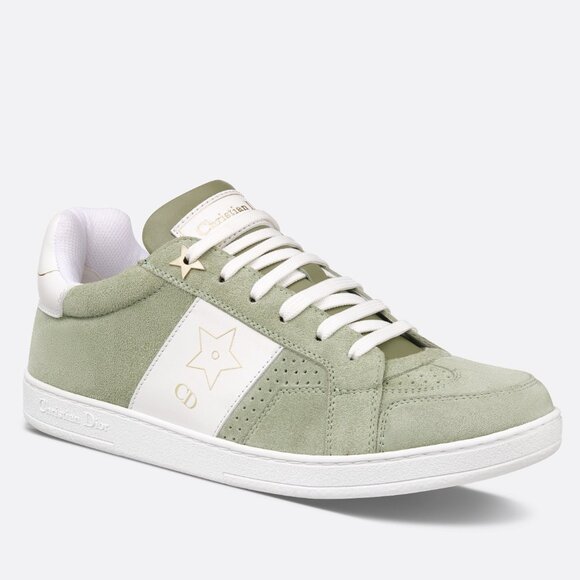 DIOR Star Lace Up Low Top Suede Leather Sneakers Trainers Pastel Peyote - Picture 2 of 16